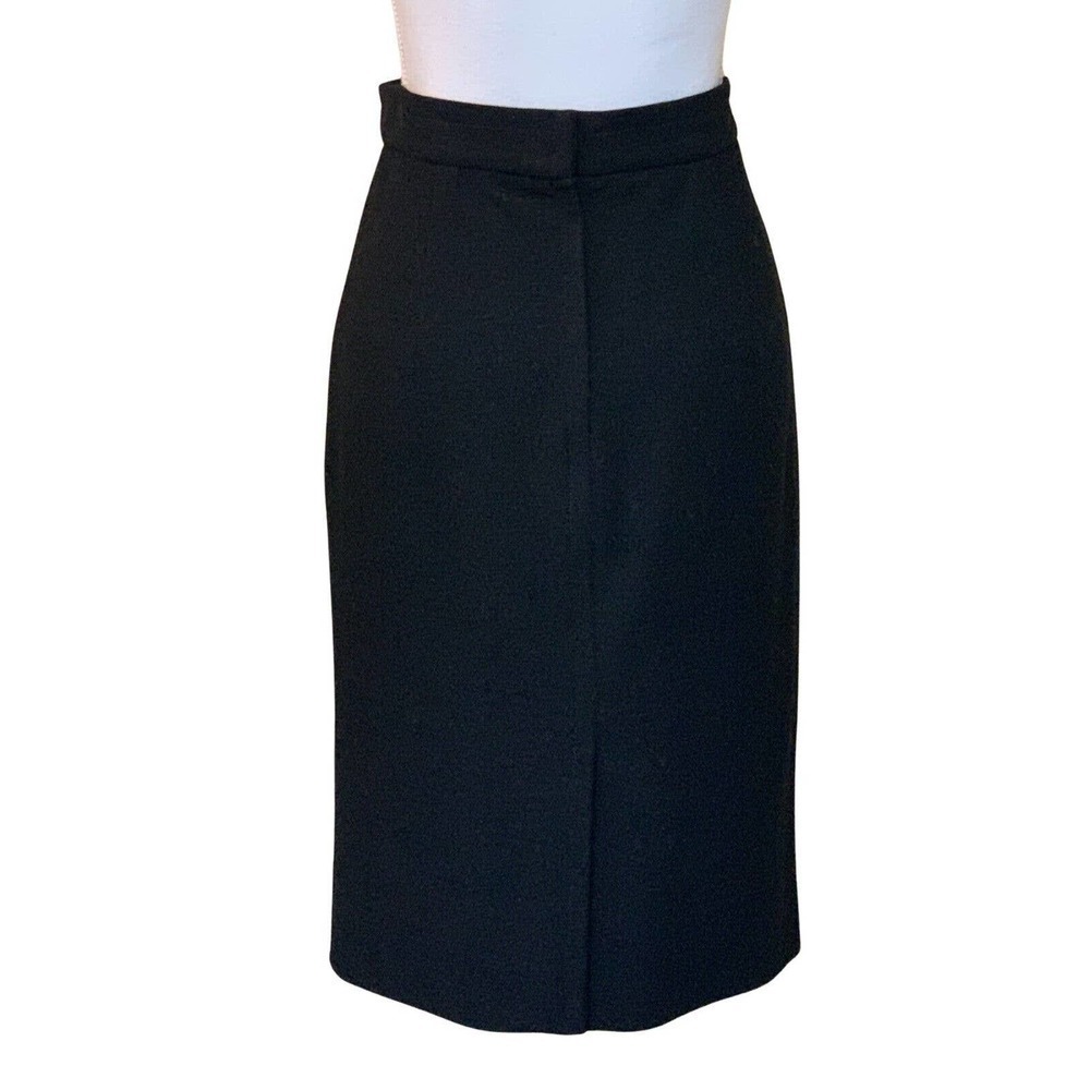 Prada Milano black knit pencil skirt, 44, minimalist, office, modest, designer